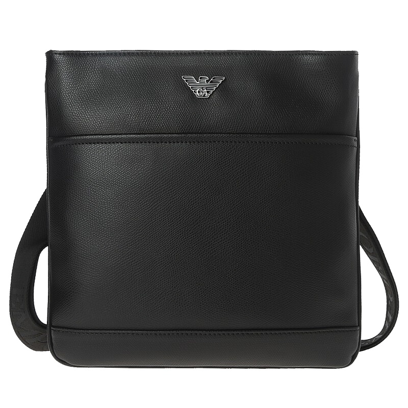EMPORIO ARMANI 安普里奥·阿玛尼男士黑色牛皮单肩包斜挎包Y4M007 YAQ2E 81072 特价