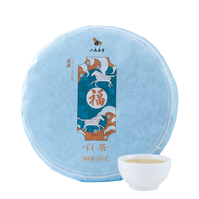 八马茶叶 福鼎白茶贡眉紧压白茶饼 单饼装200g
