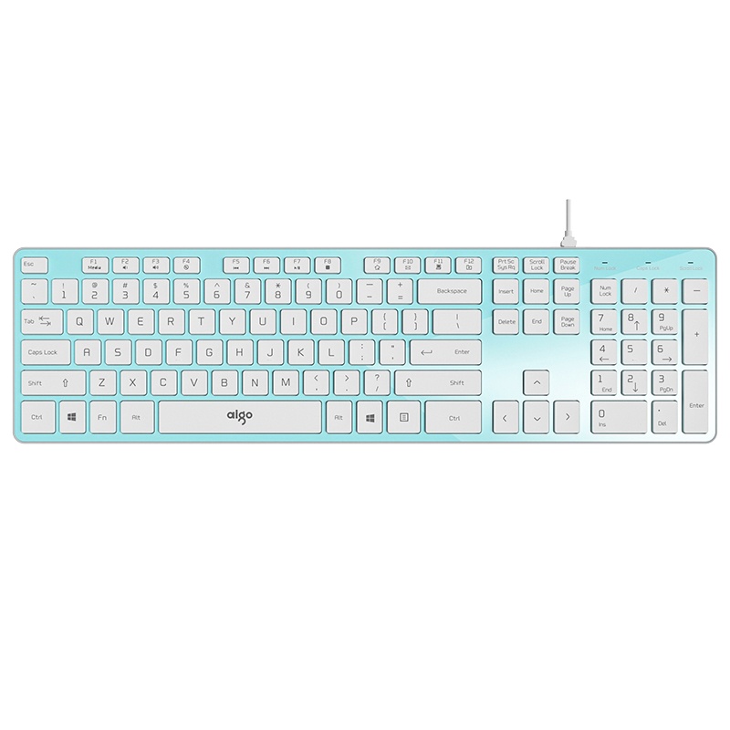 爱国者(AIGO) 炫彩剪刀脚巧克力通用USB有线键盘 安静时尚 实用寿命长 V500 绿色