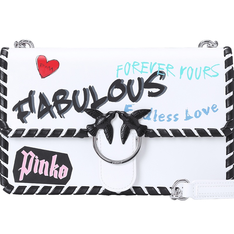 Pinko/品高 LOVE FABULOUS 1 涂鸦印花单肩包 1P21DD