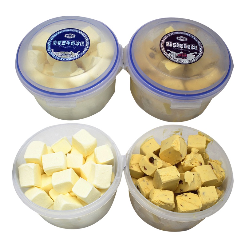 索菲亚 网红牛奶冰糕碗糕冰淇淋雪糕415g*3 葡萄朗姆酒/提拉米苏/牛奶方糕冰激凌冷饮组合