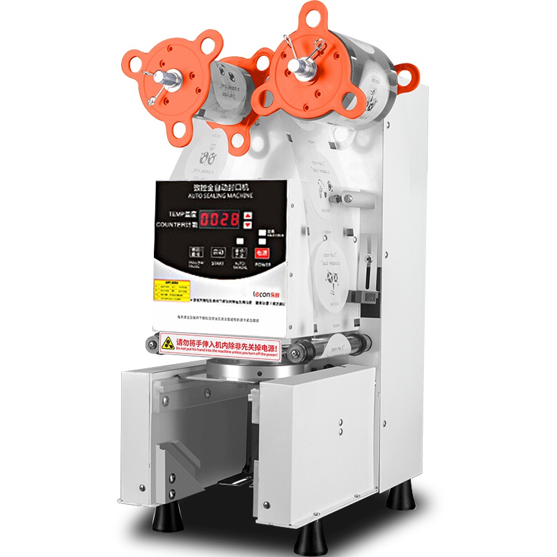 乐创(Lecon)封口机奶茶全自动商用 豆浆饮料封杯机小型奶茶店设备 白色旗舰款[可封88/90/95]