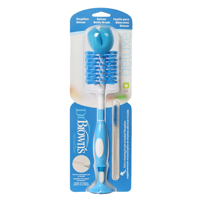 布朗博士(Dr.Brown's)实用多用奶瓶刷 海绵尼龙多功能站立式奶瓶清洁毛刷