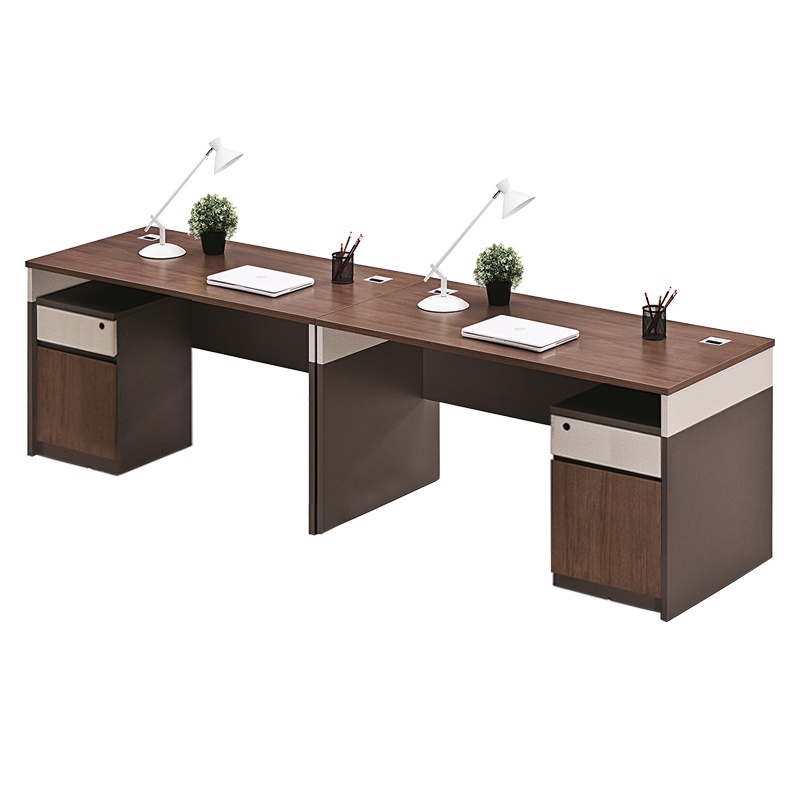 [藏书阁]办公桌简约现代桌职员电脑办工桌家具2人位