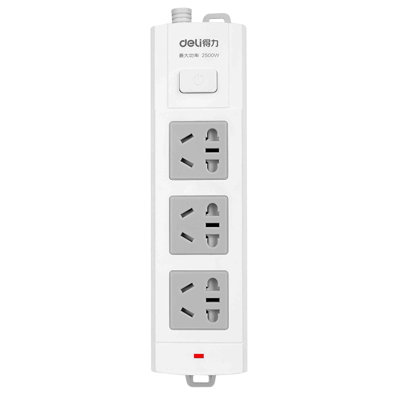 得力(deli)18294 接线板 无线插座 插排/插线板/排插/接线板/拖线板 3位总控白色 无线需自行配电源线和插头