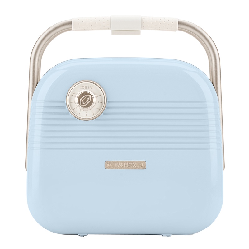 A4box适盒多功能三明治机 早餐机家用吐司压烤机面包华夫饼机标配+甜甜圈盘+华夫饼盘 淡月蓝