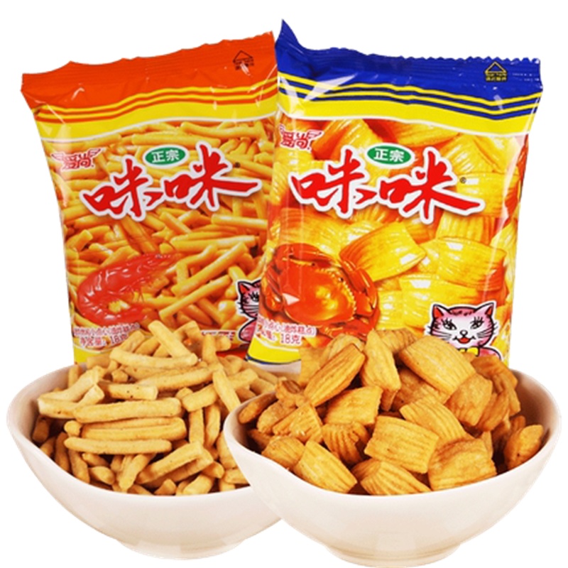爱尚咪咪虾条蟹味零食品大礼包80后怀旧网红休闲小吃薯条膨化小吃