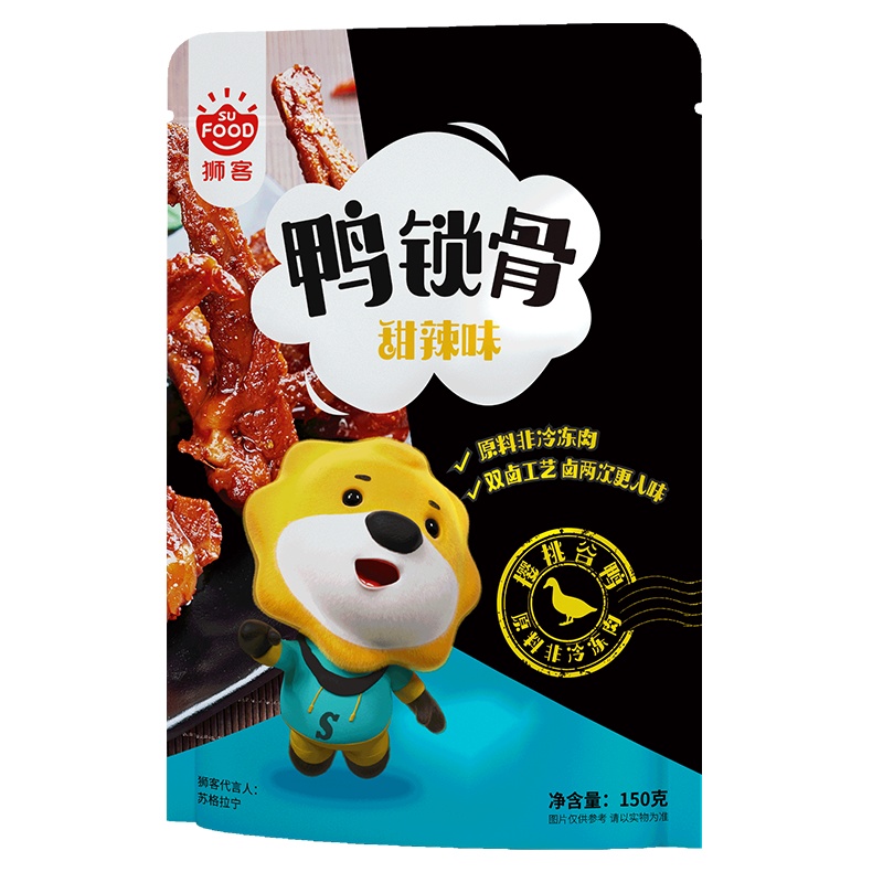 狮客[苏宁自主品牌]甜辣鸭锁骨鸭肉零食150g