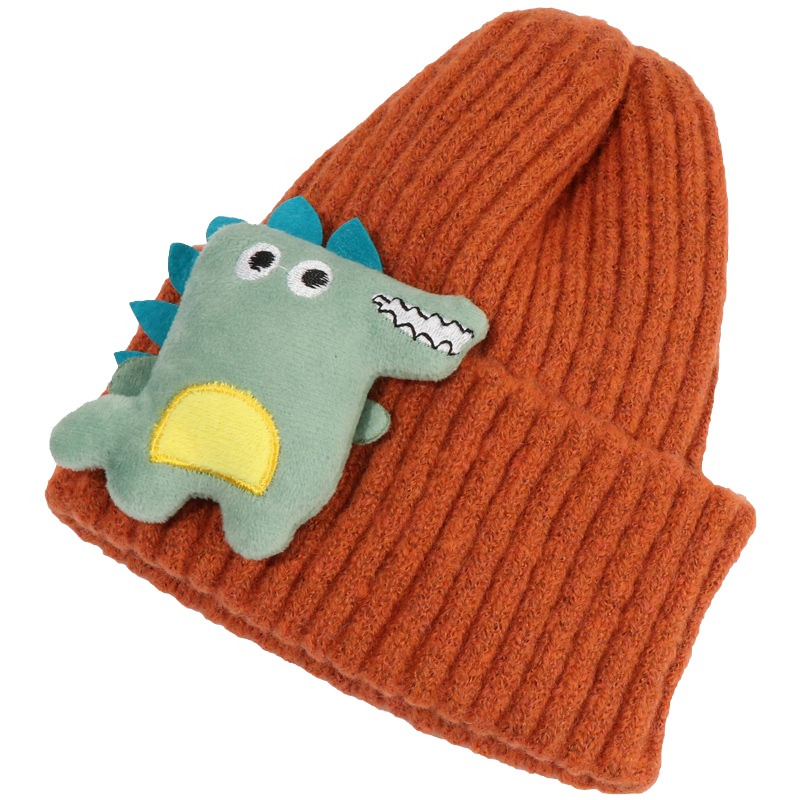 宝宝儿童毛线帽子针织秋冬潮纯色男童女童韩版小孩帽子冬卡通保暖