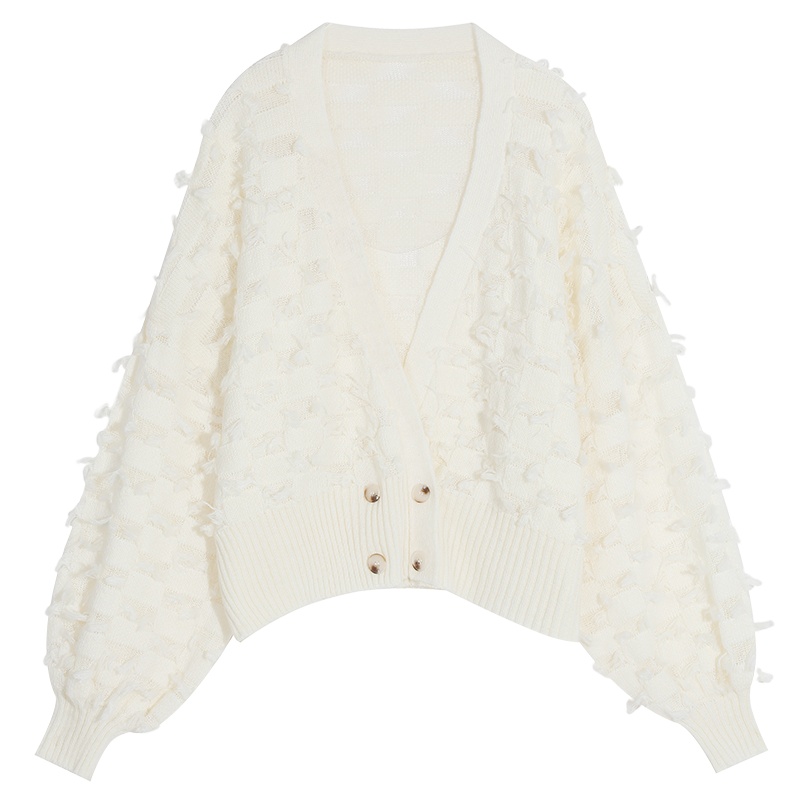 妖精的口袋流苏外搭开衫女2019新款秋季夏加尔毛衣宽松镂空针织衫
