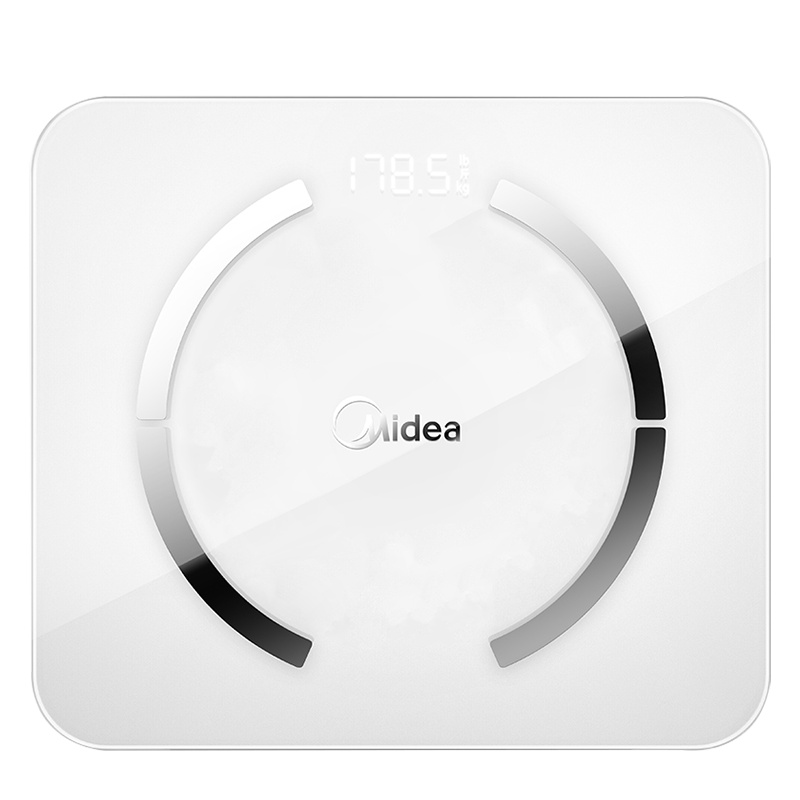 美的(Midea)体脂秤智能健康秤精准电子秤家用成人减肥脂肪体重秤不锈钢镜面 S2(典雅白)/MS-C3