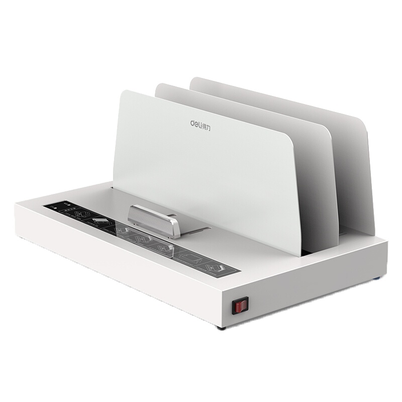 得力(deli)3882热熔财务装订机 白色 合同标书胶装机 无线热熔塑胶套 装订厚度50mm 档案文件胶装机装订器