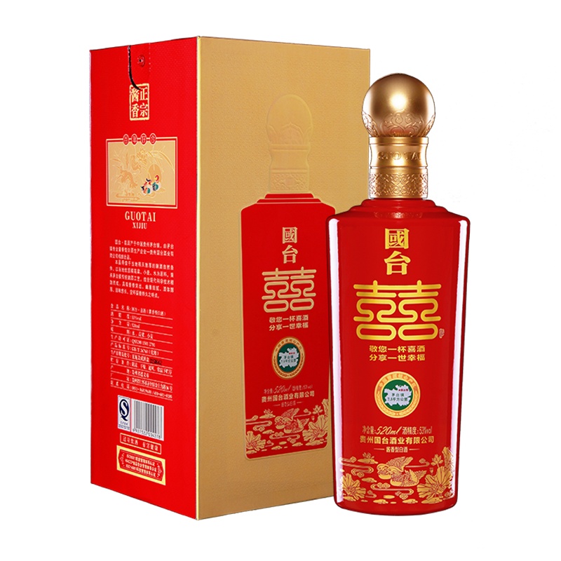 国台 百年好合酒 53度 520ml单瓶装 酱香型白酒