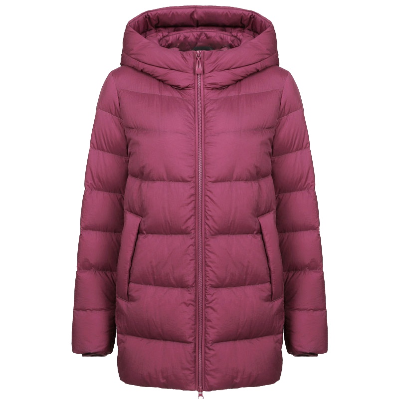 坦博尔羽绒服新款中长款大码连帽中老年爸妈款羽绒外套