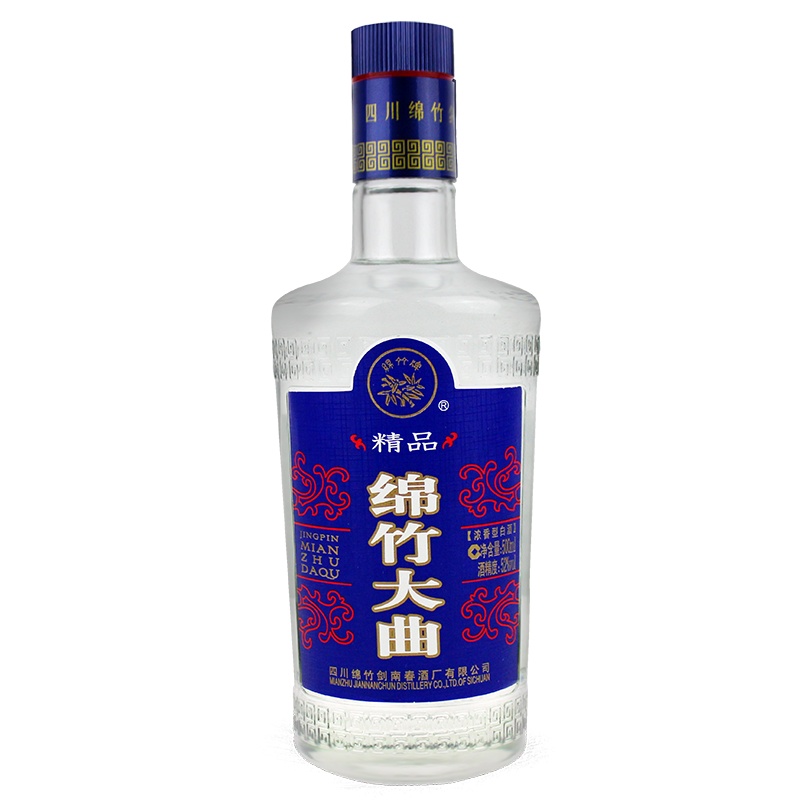 四川剑南春酒厂出品 绵竹大曲 精品蓝标 52度500ml 6瓶组合装高度白酒