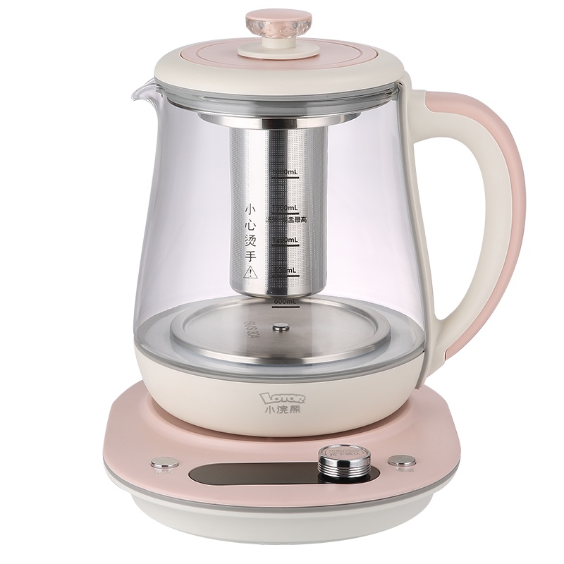 小浣熊养生壶H9带滤筒 1.8L大容量304发热盘加厚玻璃多功能家用燕窝蒸煮两用泡茶机器办公室全自动预约