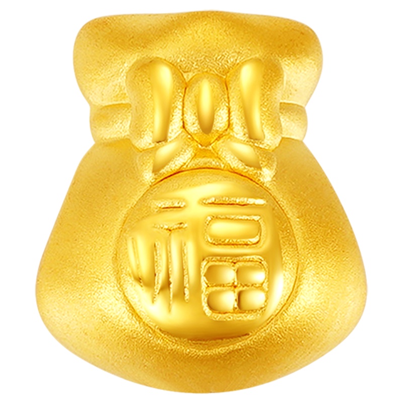 金一国囍足金3D硬金吊坠路路通男女通用款福袋吊坠(定价)ACD061