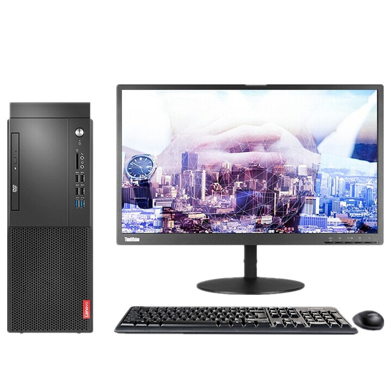 联想(Lenovo)分体台式电脑 启天M43Y-A016 i5-10500/8G/1T/2G独显/DVDRW/中兴新支点V3/19.5英寸显示器/三年保修