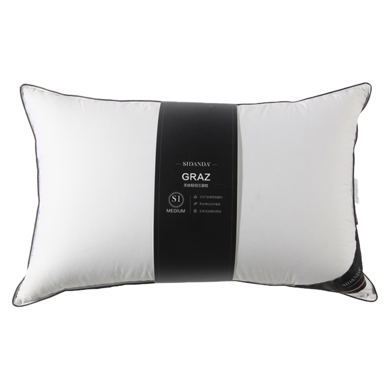 95白鹅绒枕头100支棉羽绒枕芯五星级酒店枕头