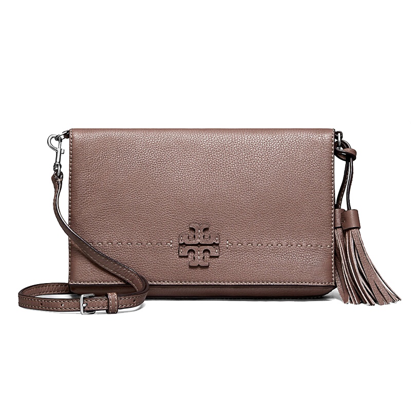 Tory burch 托里.伯奇 女士深咖色时尚流苏单肩包斜挎包