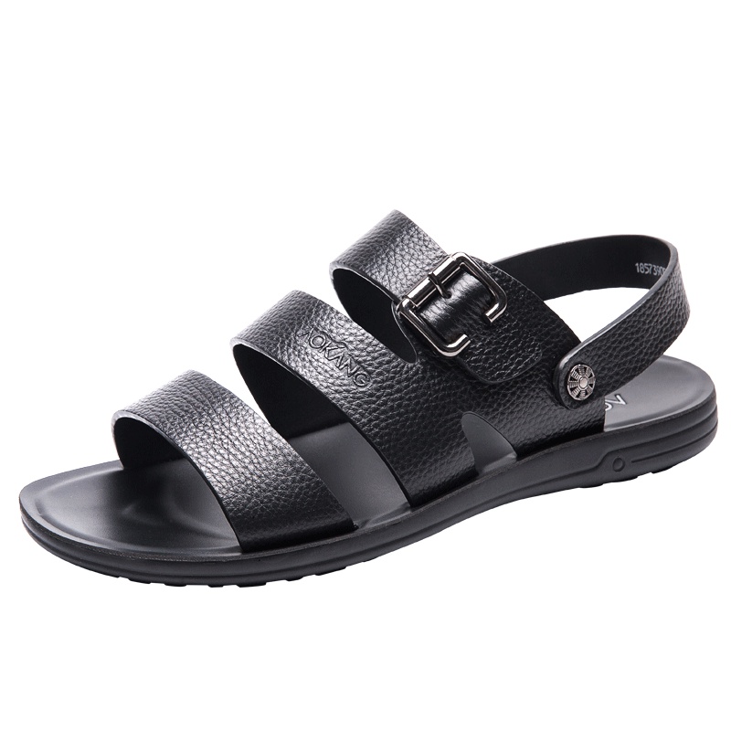 奥康男鞋罗马凉鞋夏季牛皮沙滩鞋两用日常休闲凉拖鞋