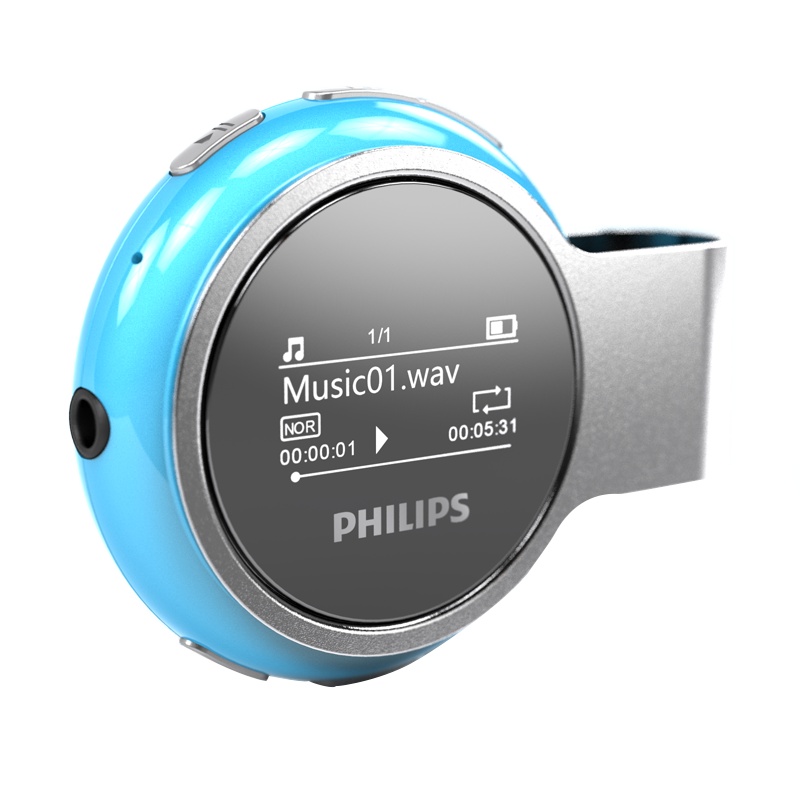 飞利浦(PHILIPS)SA5608 运动计步MP3音乐播放器HIFI无损学生迷你可爱随身听学生英语听力学习 蓝色