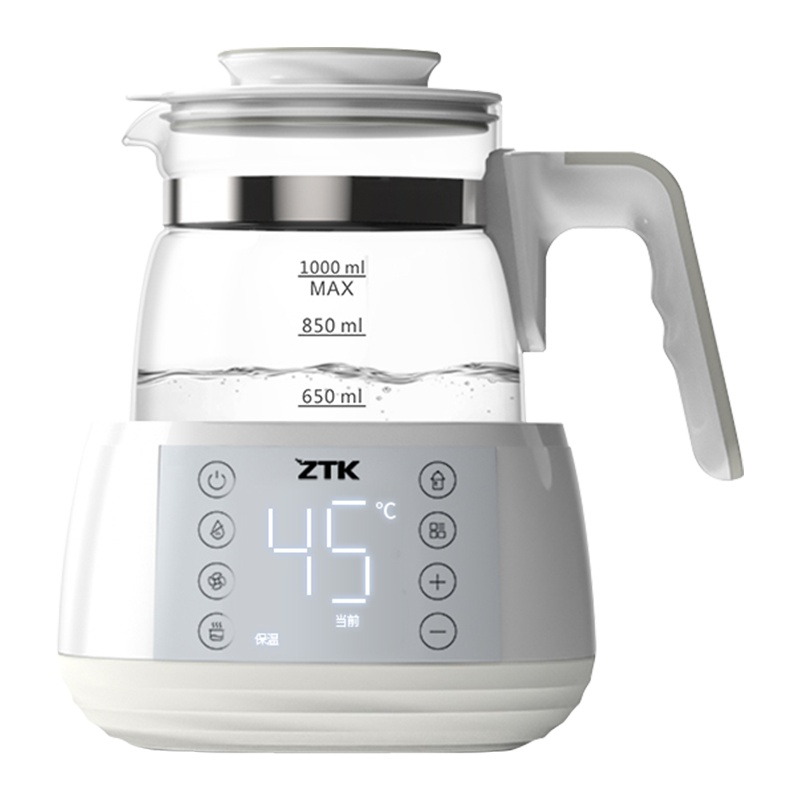 ZTK 电热水壶家用玻璃瓶全自动断电智能恒温保温一体小型煮开水烧水壶 型号Z-TNQ1300D炖盅灰色