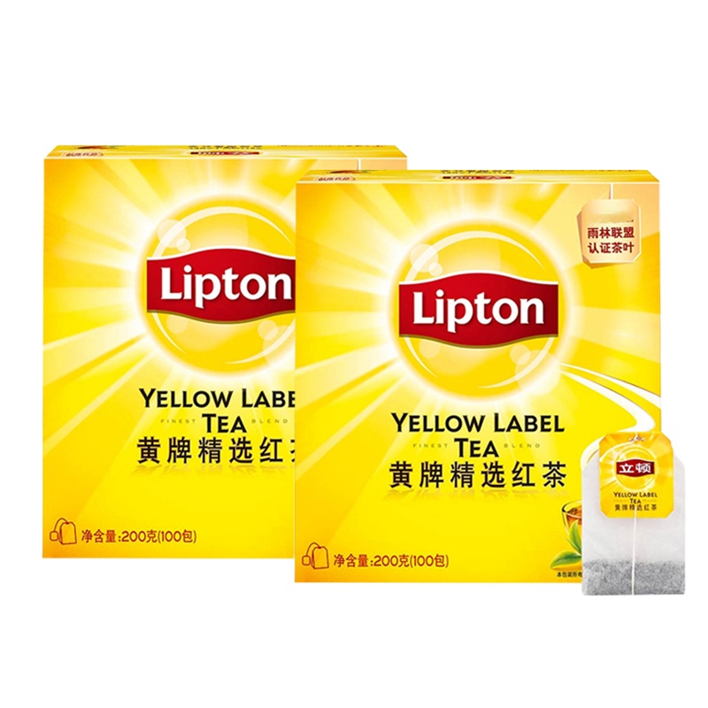 立顿 黄牌精选红茶S100 2g*100包/盒 * 2