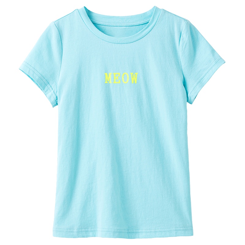 茵曼童装夏季中大童T恤短袖儿童学生纯棉休闲圆领上衣