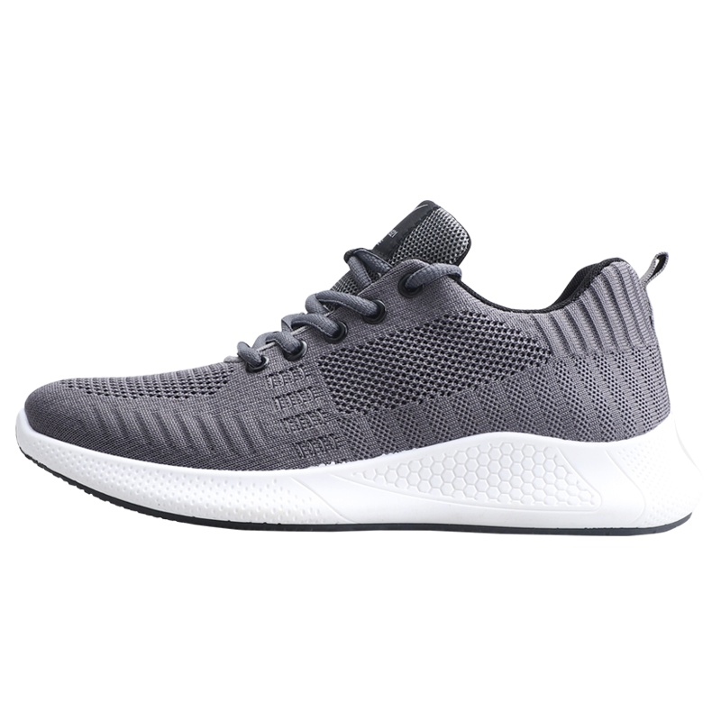 双星运动鞋男春秋透气飞织单网休闲鞋百搭学生黑色跑步鞋DS1204