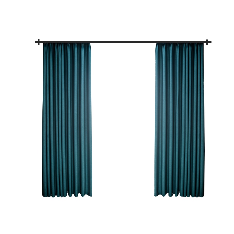 幸福派 遮光窗帘北欧简约现代双面棉麻挂钩窗帘加厚打孔窗帘飘窗客厅帘子遮阳布纯色轻奢卧室挂钩窗帘