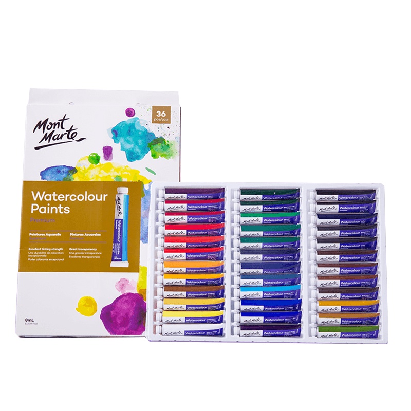 蒙玛特MontMarte 水彩颜料套装 手绘36色艺术家管装颜料8ML