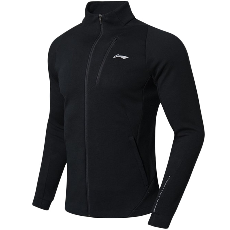 李宁男子加绒保暖开衫无帽卫衣