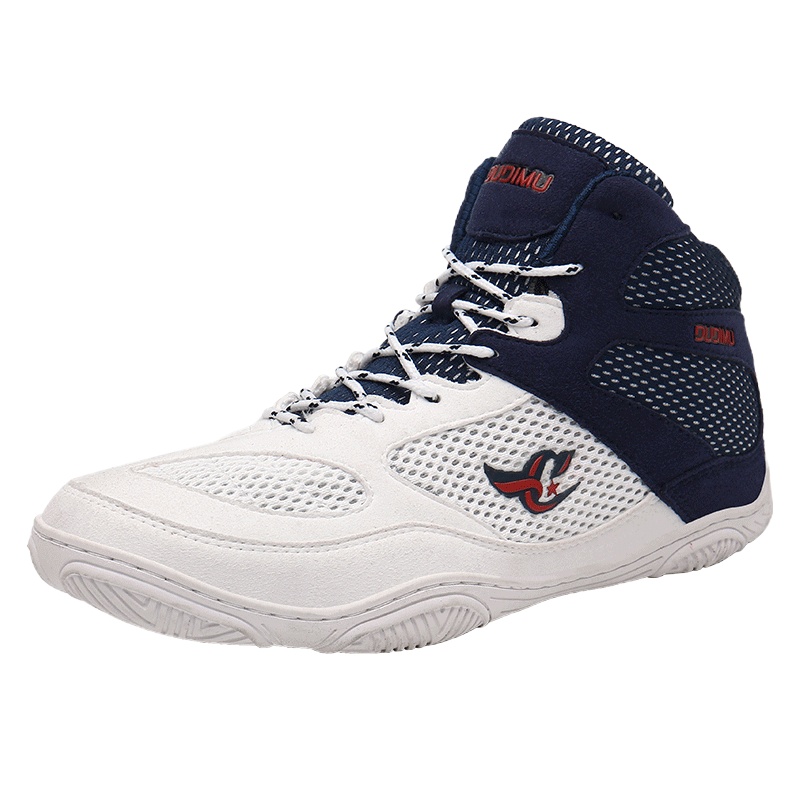 坚马拳击鞋男女高帮散打鞋格斗深蹲综合训练鞋武术搏击鞋男专业比赛摔跤鞋