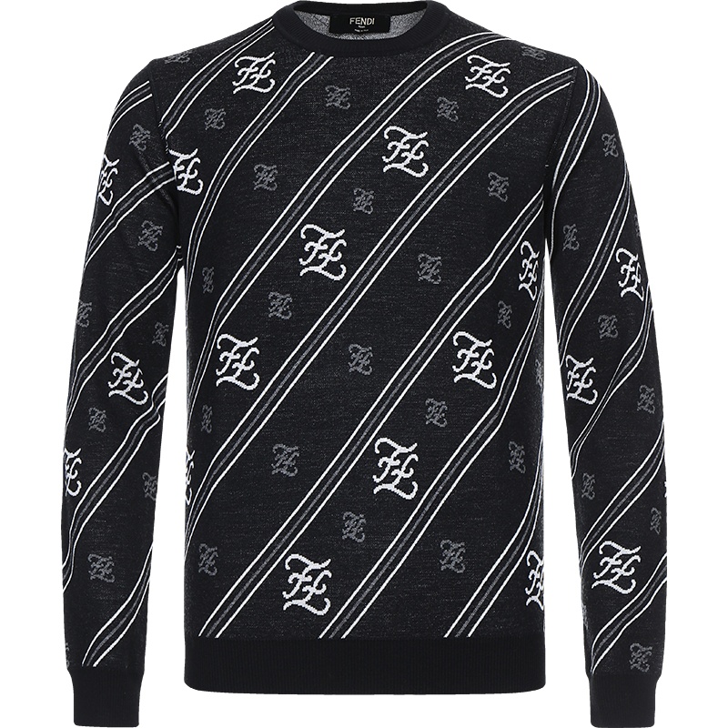 FENDI 男士羊毛长袖圆领针织衫毛衣 FZY033 AAUF