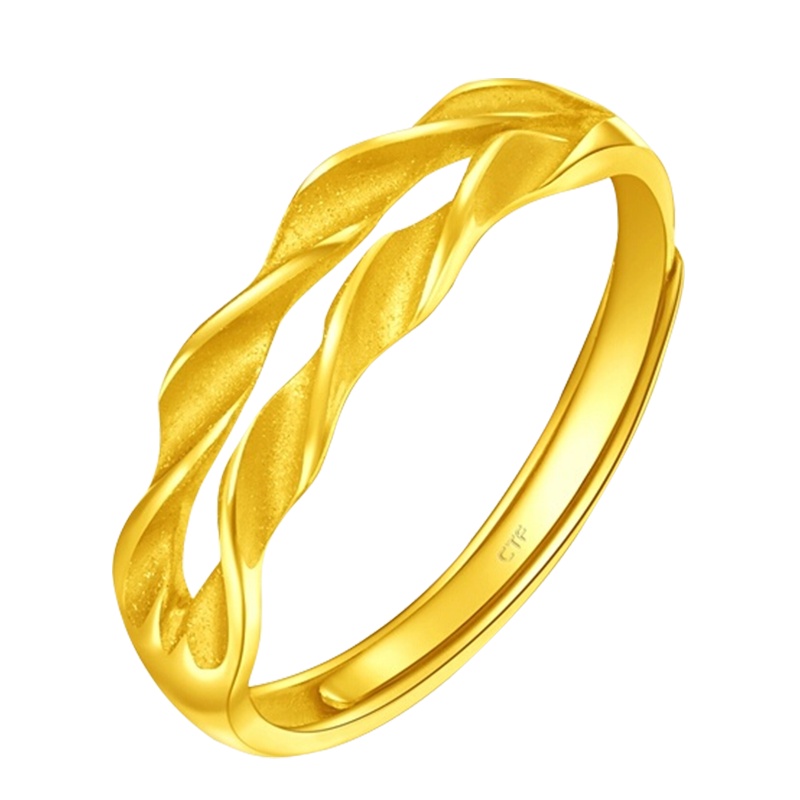 新款 周大福珠宝首饰麦穗足金金戒指计价F221324 工费108