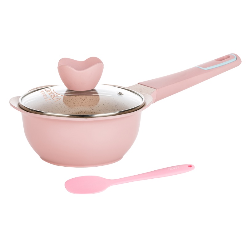 迪迪尼卡(Didinika)宝宝辅食锅婴儿奶锅16cm小锅平底汤锅麦饭石不粘锅煮泡面热牛奶锅