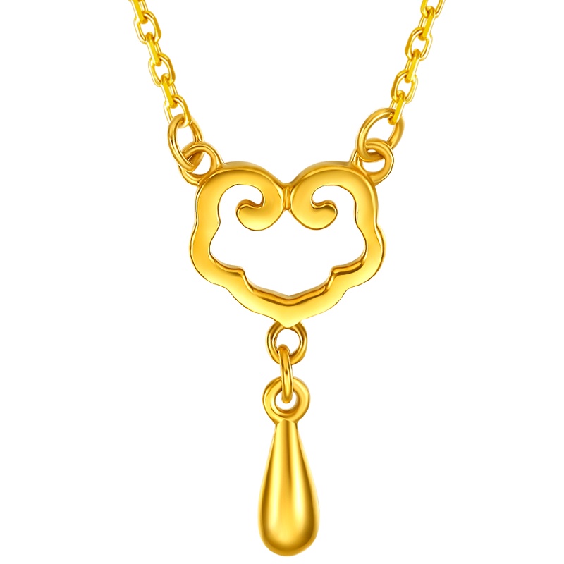 周六福(ZHOULIUFU)黄金项链女国潮无极金足金如意套链计价5G锁骨链AW065059