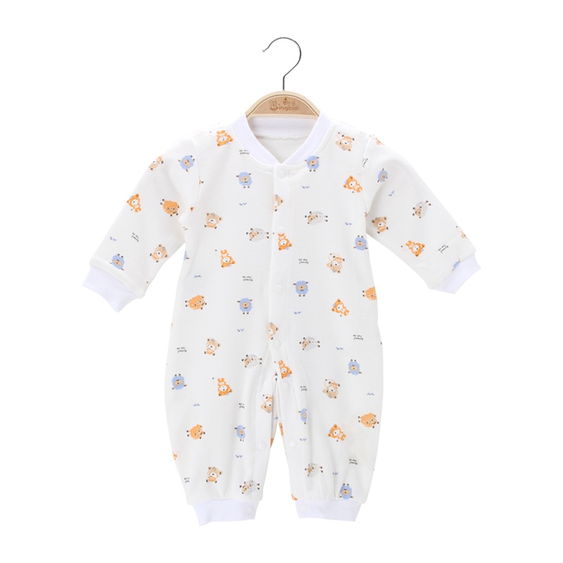 婴儿连体衣春秋纯棉女长袖爬服男宝宝哈衣秋装新生幼儿衣服