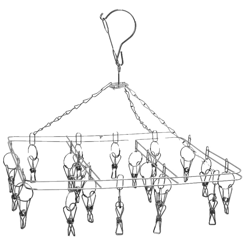 权夫人不锈钢多夹子晒内衣衣服能圆盘防风袜架晾衣夹衣架