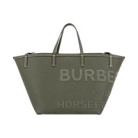 博柏利 BURBERRY 女款织物配皮Beach Tote沙滩托特包手提单肩包80418011