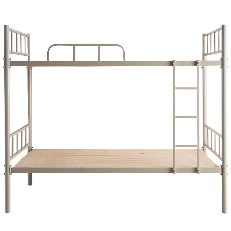 钜晟 双层床铁架床学生宿舍床简约经济型高低床成人上下铺床1米宽 SJSCC-1000 白色 1000*2000