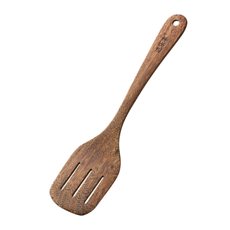 达乐丰 木质铲类 33CM 鸡翅木 1件装木铲子 不粘锅专用无漆铲 长柄炒菜铲子 国产实木斜铲 欧式平铲