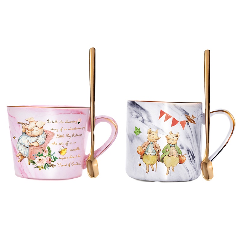 比得兔大理石纹情侣对杯