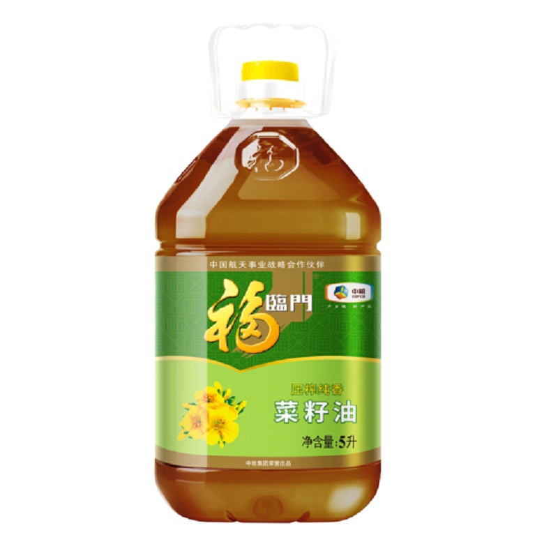福临门 食用油 三级压榨 纯香菜籽油5L/桶 中粮出品