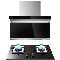 艾美特烟灶套装(CXW-260-L8Z)吸抽油烟机+(JZT-H5)液化气燃气灶套餐 自动清洗烟机灶具套装顶侧双吸