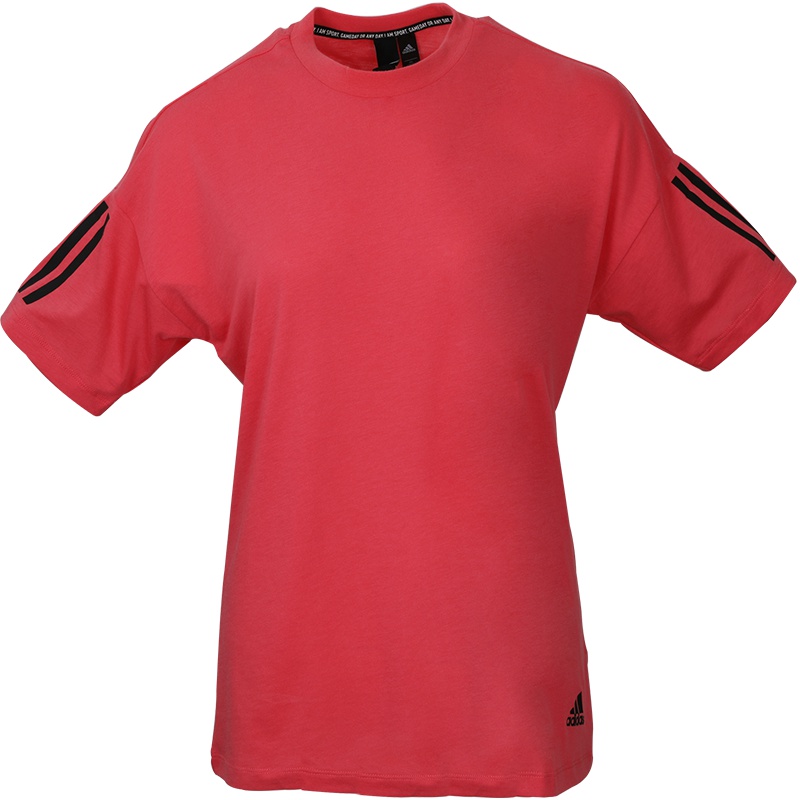 阿迪达斯女子短袖 新款宽松透气跑步运动休闲舒适圆领T恤DU0012