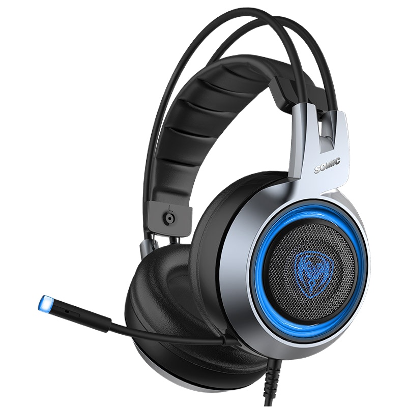 硕美科(SOMIC) G951电竞游戏耳机 电脑头戴式耳麦 降噪震动 吃鸡耳机 USB7.1声道版 黑