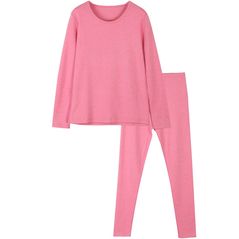 【好柔好暖 红豆绒】红豆居家专柜同款男女绒暖型色纺圆领情侣保暖内衣套装