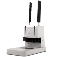 得力(deli)3876A财务装订机 财务凭证会计手打孔小型热熔铆管胶装机38mm 白色G